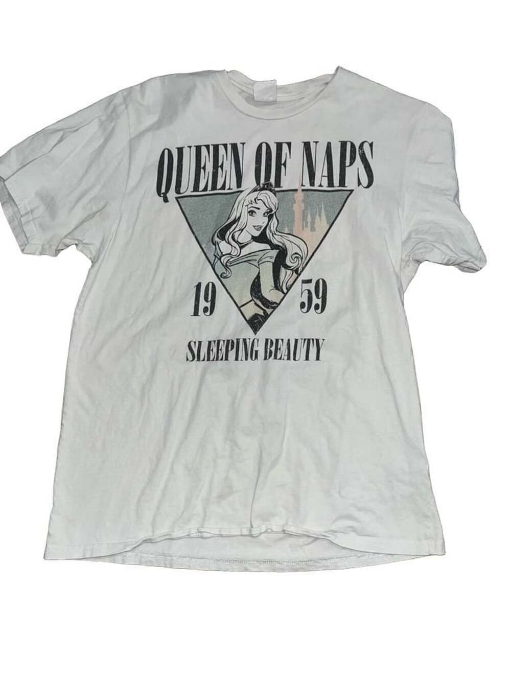 Disney Sleeping Beauty Queen Of Naps White Graphic T-Shirt